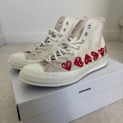 🔥 Authentic Comme des Garçons PLAY x Converse Chuck 70 High Top – Size 10 (Used) 🔥