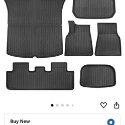 Tesla Model Y Floor Mats, All Weather TPE Floor Mats for Tesla Model Y 2021-2024 2025, Cargo Liner and Rear Trunk Mats Accessories for Model Y 5-Seat,