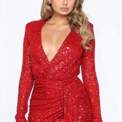 Large Red Sequin Dress