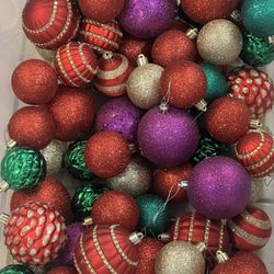 Red Glittery Ornaments Shatterproof