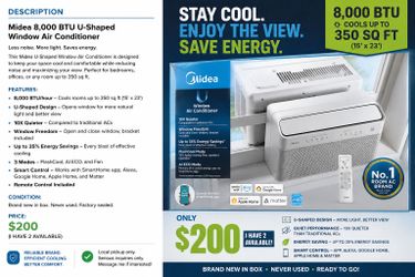 Midea 8,000 BTU U-Shaped Window Air Conditioner