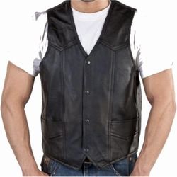 Reed Black Leather Vest Size Small 