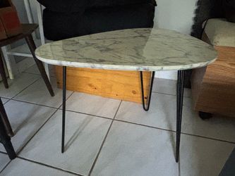 Faux Marble Top Coffee Table with Hairpin Legs