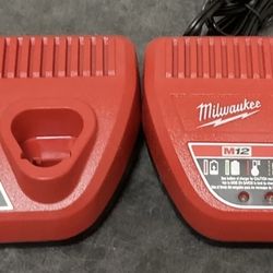 2 Milwaukee 48-59-2401 M12 12V Lithium Ion Battery Charger 12 Volt