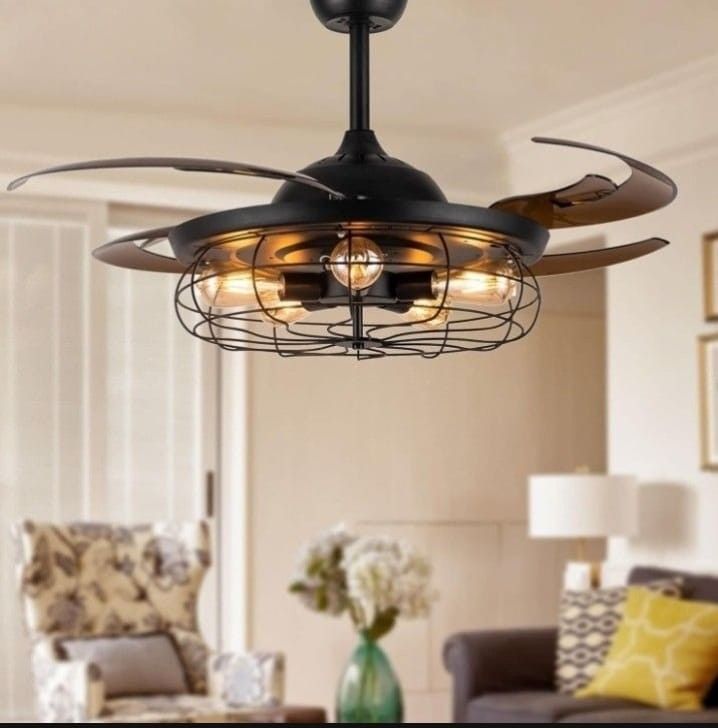 48" RETRACTABLE BLADES CEILING FAN