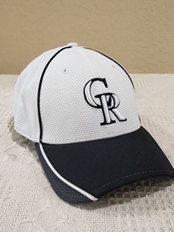 1LG-XL Colorado Rockies White Flex Fit New Era Black Bill Gray Edge Baseball Hat *Please Read Description*