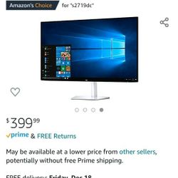 27" Dell 2k Monitor UHD & HDR