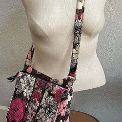 Vera Bradley Large Mailbag Crossbody - Mocha Rouge - Like New