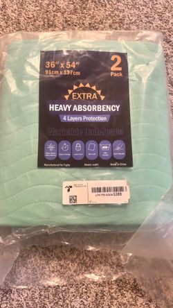 1 Pack 36" x 54" Extra Heavy Absorbency Washable Underpads, Waterproof Nursing Pads Incontinence Bed Pads, Reusable Washable Pee Pads for Dogs, Diaper