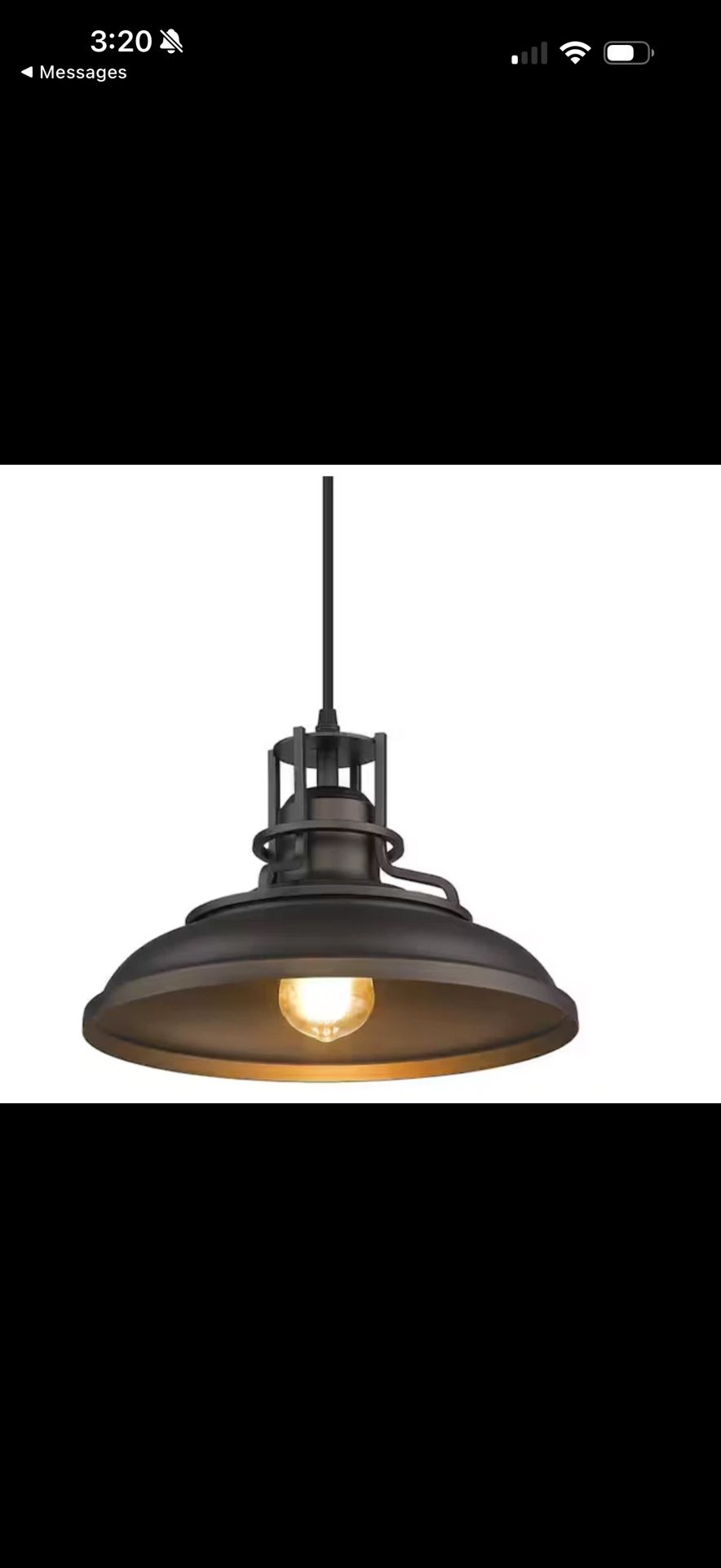 1-Light Farmhouse Vintage Oil Rubbed Bronze Barn Pendant Light with Metal Shade