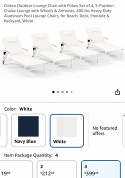 4 lounge patio chair new in box $300