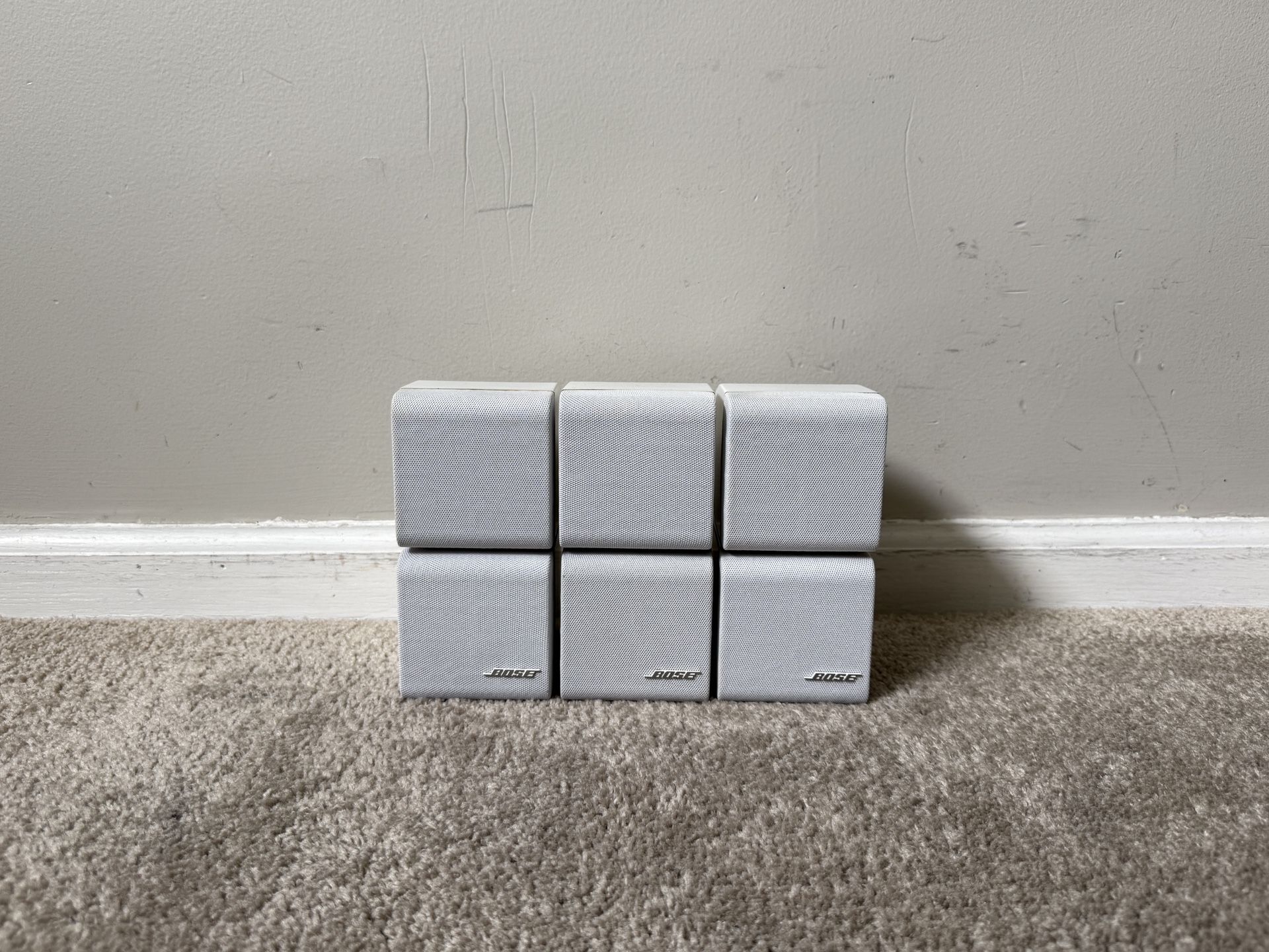 Bose 3 White Double Cube Home Theater Surround Satellite Speakers