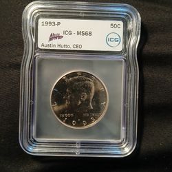 1993 P Kennedy Half Dollar ICG MS68 AUSTIN HUTTO SIGNED