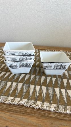 NYC Skyline Ceramic Square Bowls Set of 4