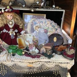 Unique Vintage Display Items - displayed in Trunk