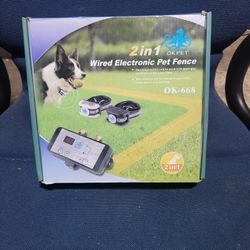 Dog Wireless Fence Training Collar 2024 Two Way Signal Pet 2-in-1 System, Display Battery Level, Adjustable Control Range Warning Strength, Waterproof