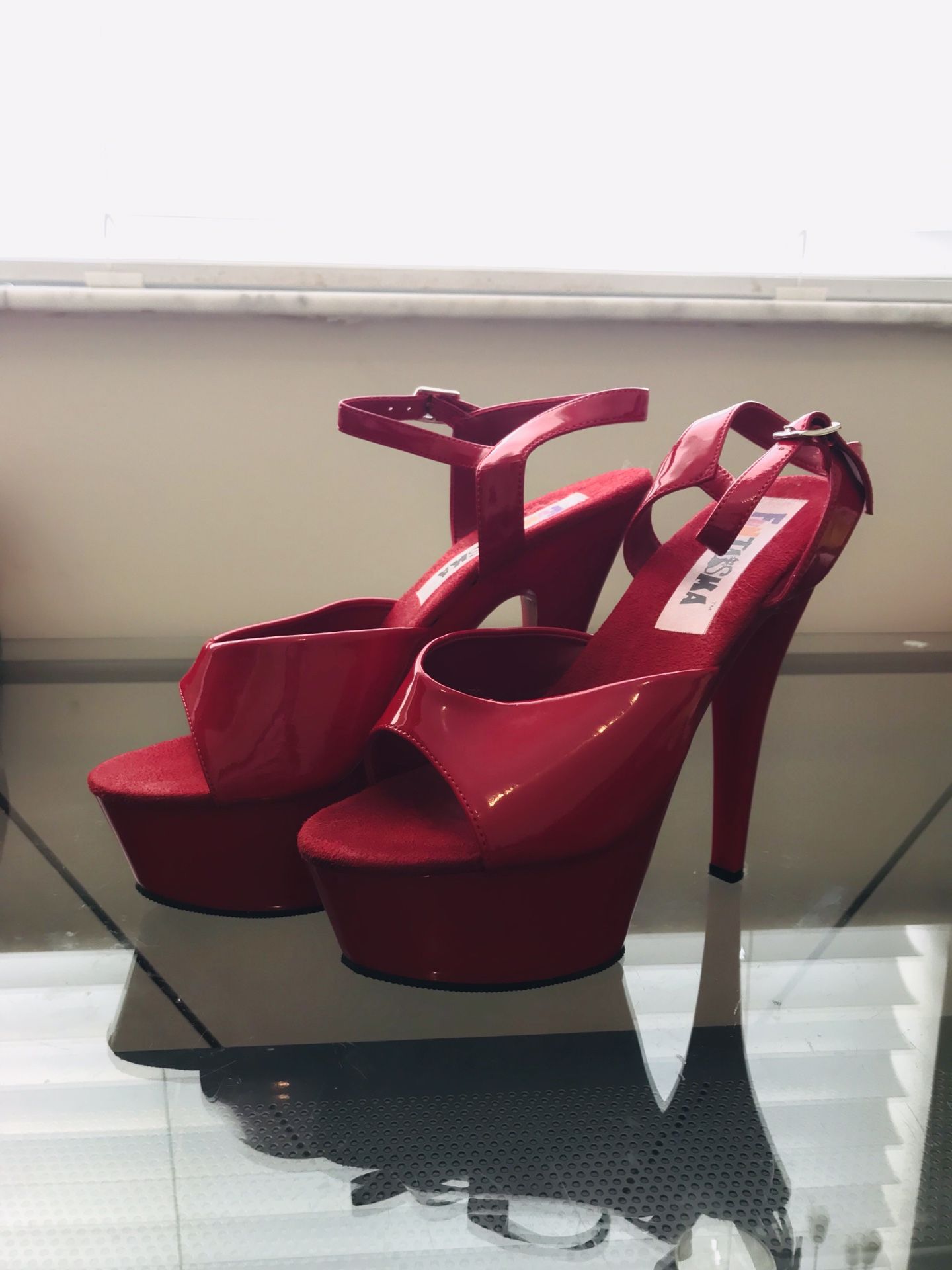 Red stripper heels size 9