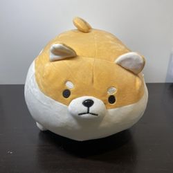 Shiba Inu Dog Plush Pillow, Corgi Stuffed Animal Plush Toy Hug Pillow Gifts for Girl Boy (Brown, 15.7in)