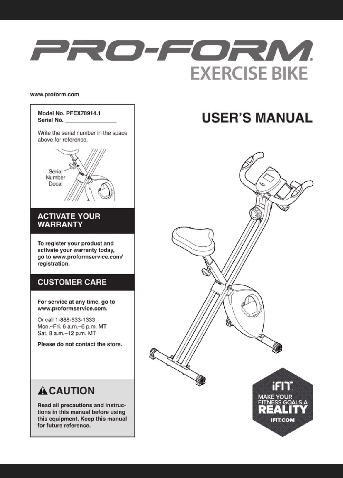 Pro Form Indoor Exercise Stationary Bike