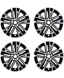 Set of 4 Black and Silver Wheel Covers