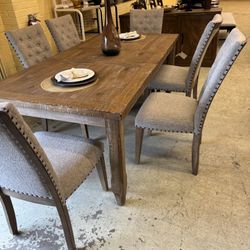 80 Inch Table W/leaf, 6 Chairs And Server! 