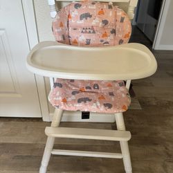 Wooden Highchair With Seat Pad
