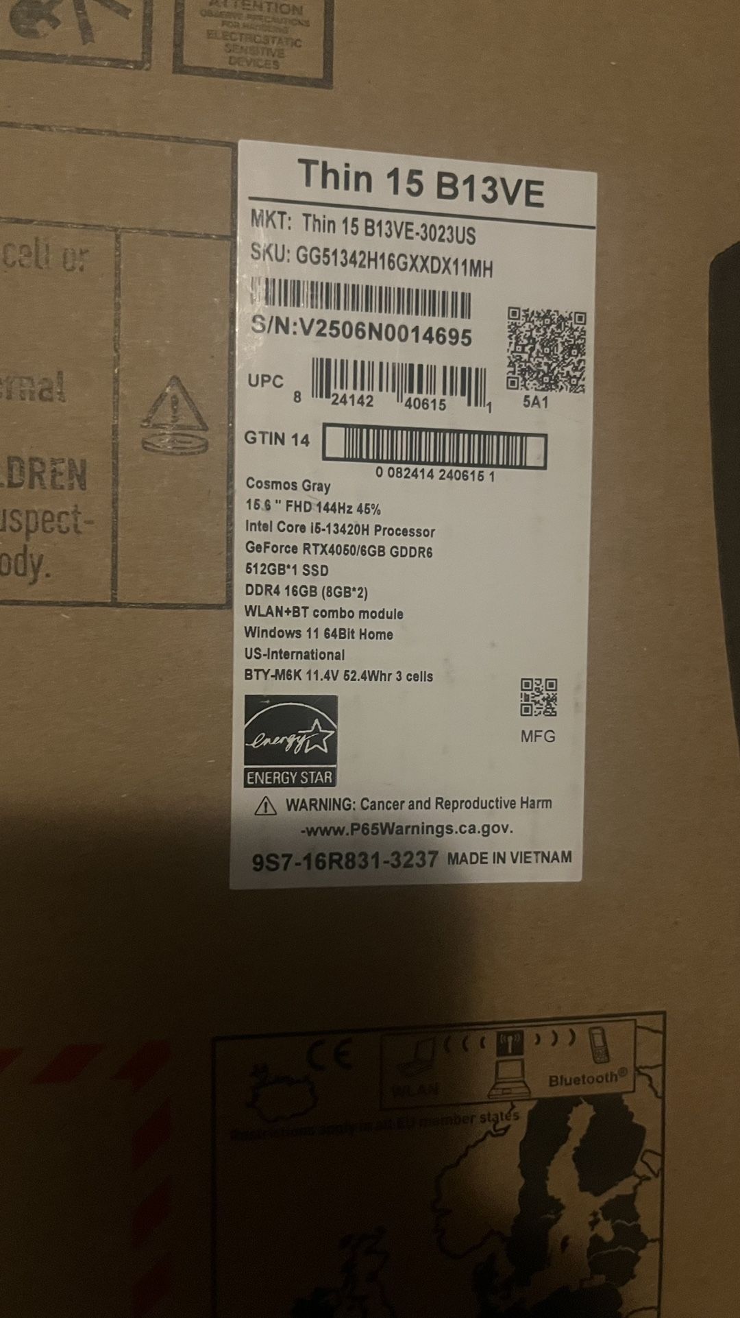 MSI - Thin 15 B13VE-3023US