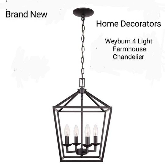 Brand New Home Decorators Weyburn 4 Light Farmhouse Chandelier