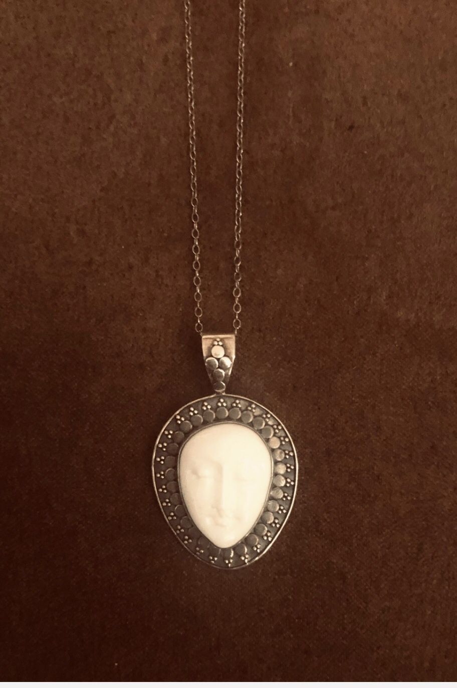 Beautiful Unique Sterling Silver Pendant On 18” Sterling Chain