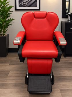 Red Leather Hydraulic Barber Chair