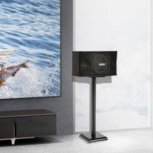 A Pair of Speaker Brackets Household Wooden Surround Sound Rack Floor Monitor Stand Can Bear 15 Kg (Color : Black, Size : 60cm (23.6 inch))