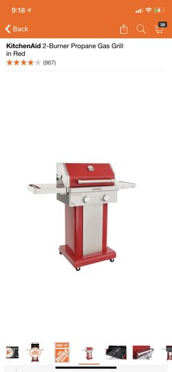 KitchenAid 2 Burner Propane Gas Grill in Red 200 OBO for Sale in Pembroke Park FL OfferUp