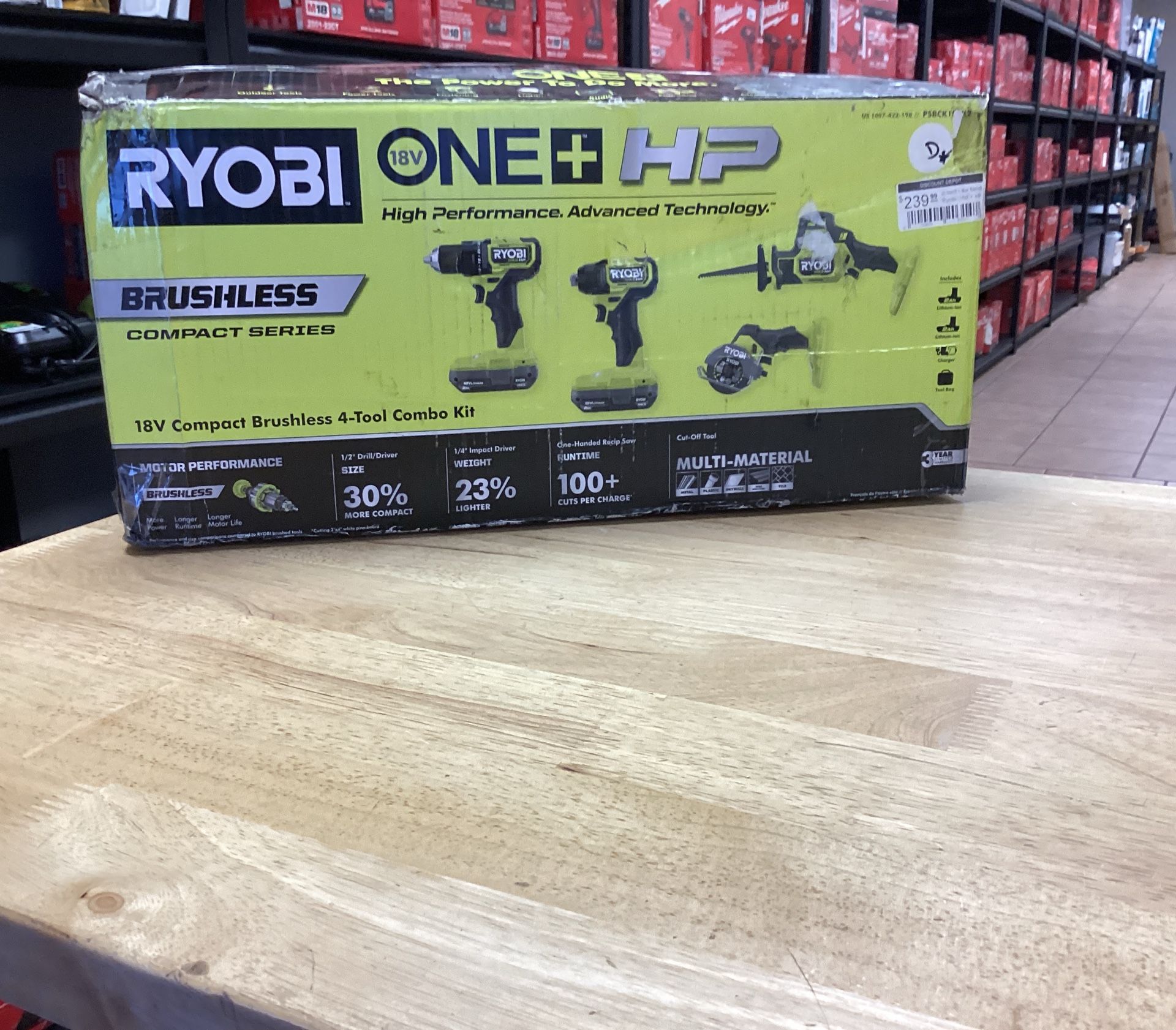 ONE+ HP 18V Brushless Cordless Compact Tool Combo Kit with (2