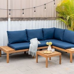 BRAND NEW 3 Pieces Seating Set Made Of 100% FSC Certified Wood With Olefin Cushions | Ideal Furniture Set For Outdoor