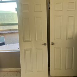 Prehung Door & Slab 6 Panel Doors With Handles And Hinges