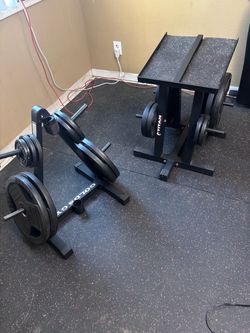 348.5 lbs of Inspire Fitness 2-inch Olympic Rubber Coated Tri Grip Plates