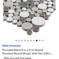 Rounded Blend 11-in x 11-in Glazed Porcelain Round Mosaic Wall Tile $5 Each 19 Available 