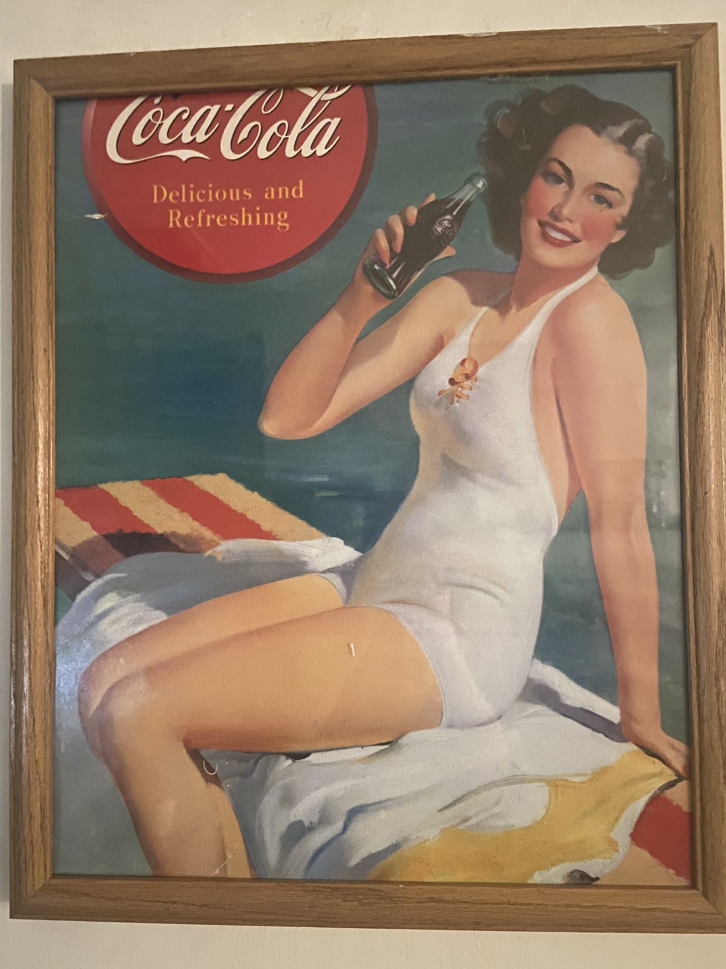 Vintage 1939 Coca-Cola  Delicious  and Refreshing  1939 Poster!!