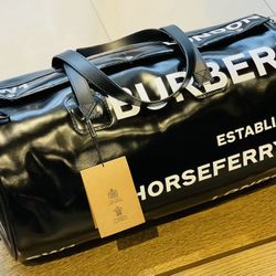 Burberry Horseferry Leather Duffle Bag
