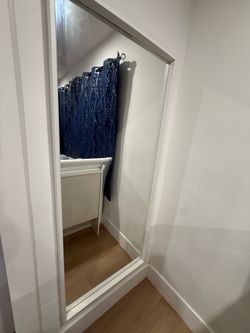 Large White Framed Floor Mirror