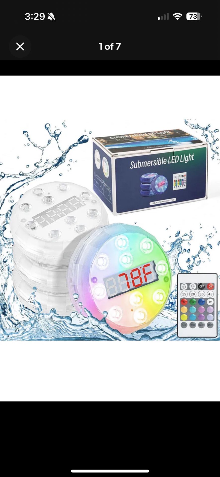 3 RGB LED Submersible Underwater Lights.w/ 2 https://offerup.com/redirect/?o=UmVtb3Rlcy5EaWdpdGFs Temperature Display