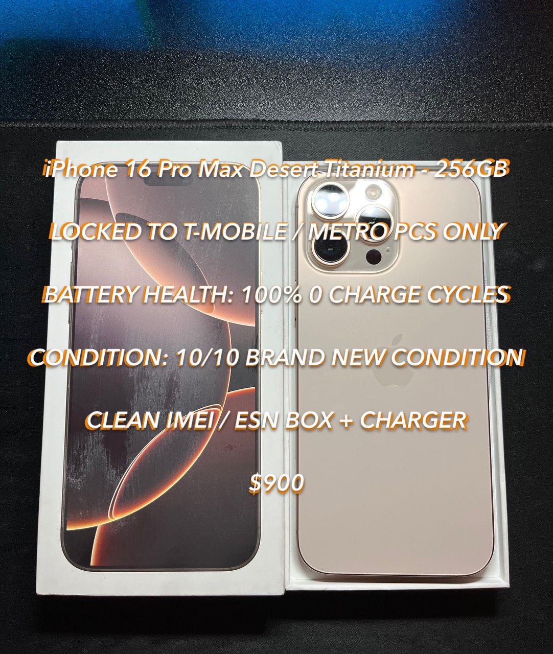 iPhone 16 Pro Max Desert Titanium T Mobile / Metro Only 256GB,All Products : American Fashion Style Bags On Sale