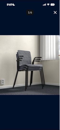 One Set Of 4 Stackable Steel Chairs (2 Sets Available)