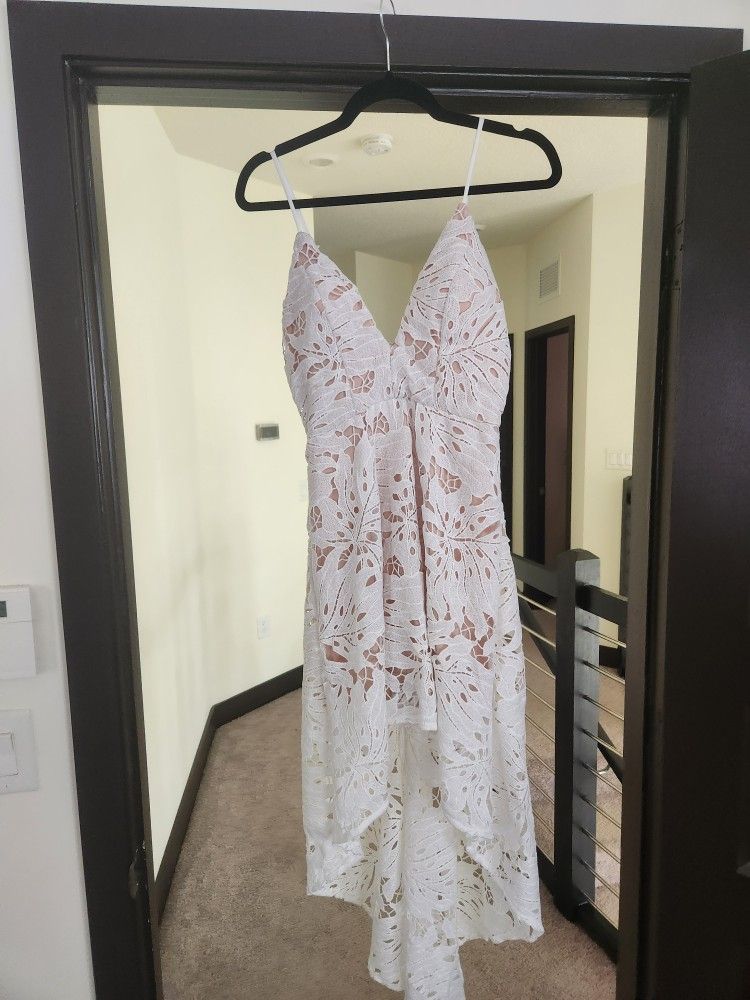 White Lace High Low Dresd