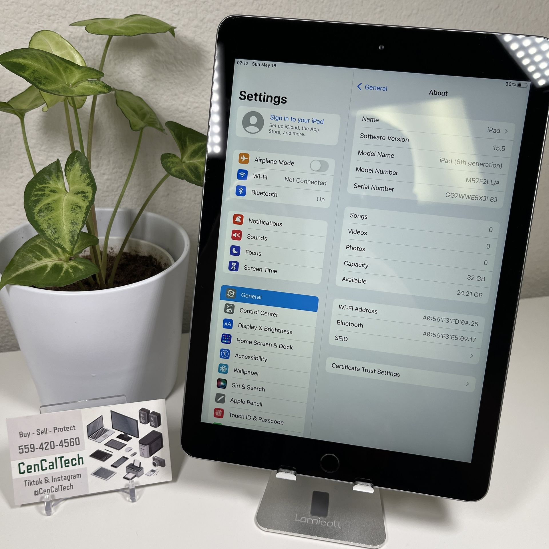 iPad 6th Gen 32gb Wifi 97% 🔋 Health In very Good Condition. Fully Fuctional