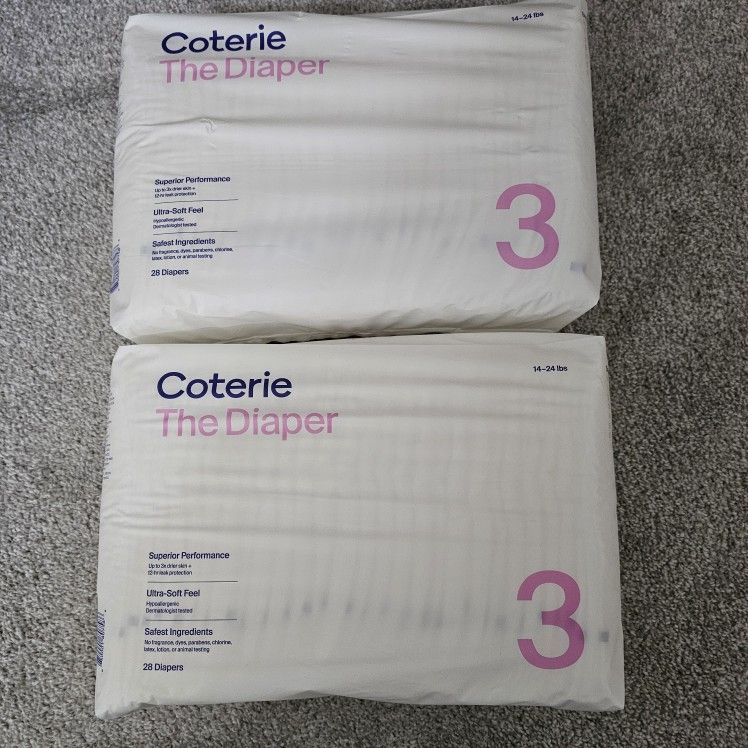 Coterie The Diaper Size 3 $15 Each