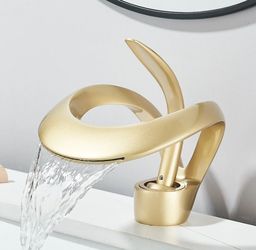 Brass Waterfall Bathroom Sink Faucet