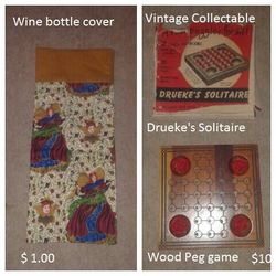 Vintage game & Wine bottle cover