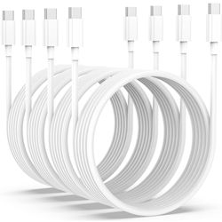Brand New USB C Cable for MacBook Pro Charger USB C to USB-C Charging Cable 6ft 4Pack Long Type C Fast Cord for Apple iPhone 15/15 Pro Max