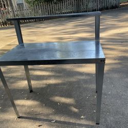 Galvanized Steel Table With Shelf 42.5 Wide